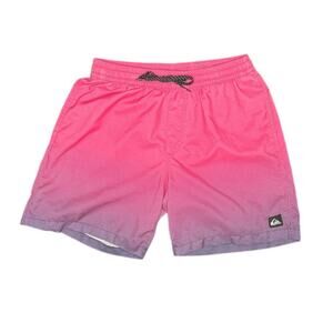 Quiksilver Men's Swim Trunks Pink Ombre Gradient Board Shorts Size M